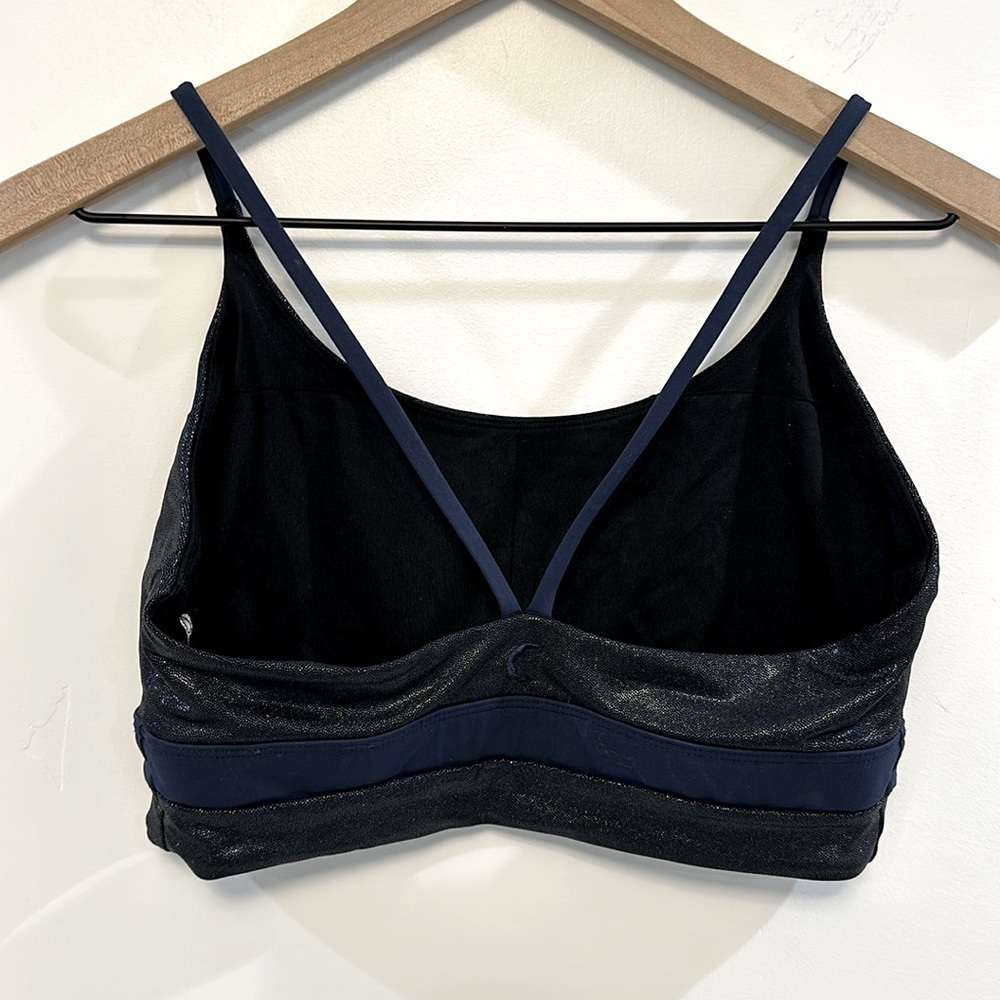 ZYIA Active Women's Twilight Luxe Sports Bra in Blue Glitter Sparkle. - Picture 6 of 8